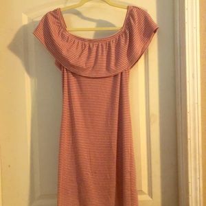Cute pink and cream striped dress sz m
